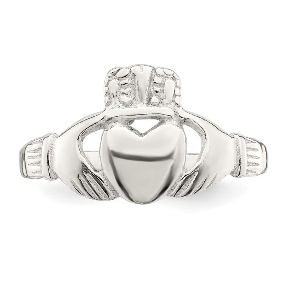 Kazi Luxury Sterling Silver Solid Claddagh Ring - image 5
